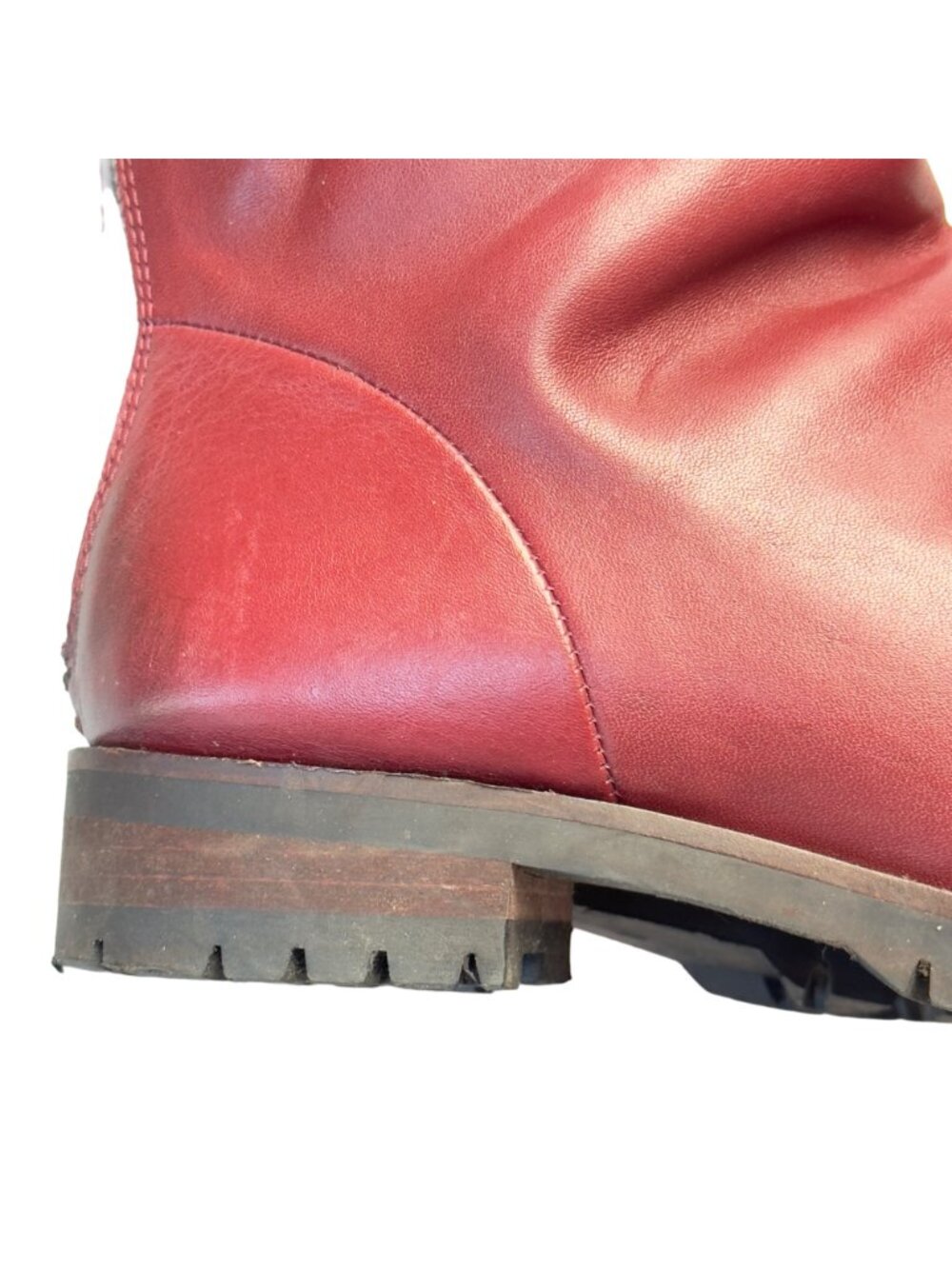 SKECHERS Women’s Boots Burgundy Leather Slouchy Ankle Cuffed Rear Zip Size 7.5M - Picture 10 of 13